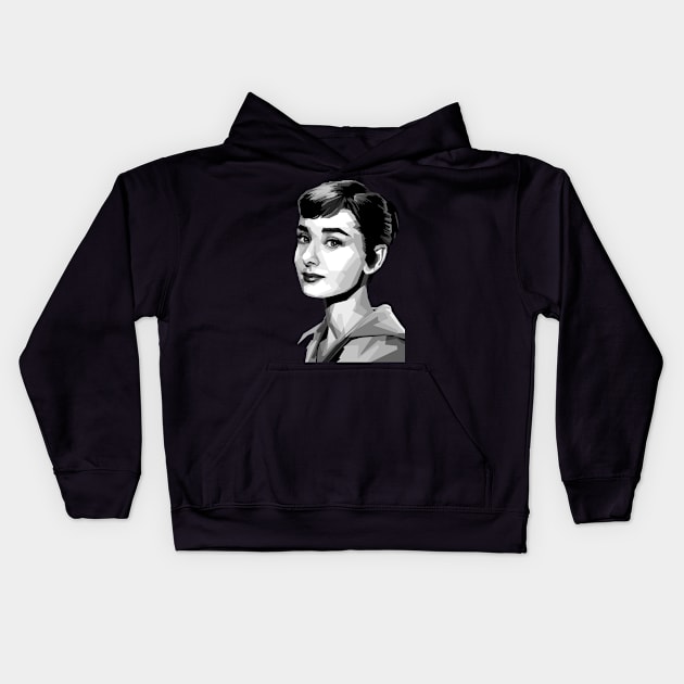 Audrey hepburn Kids Hoodie by Madiaz